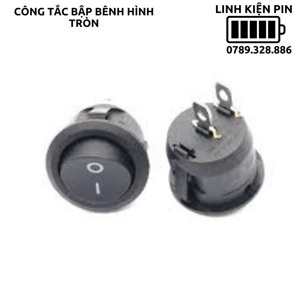 Công tắc bập bênh hình tròn 220v 6a có led