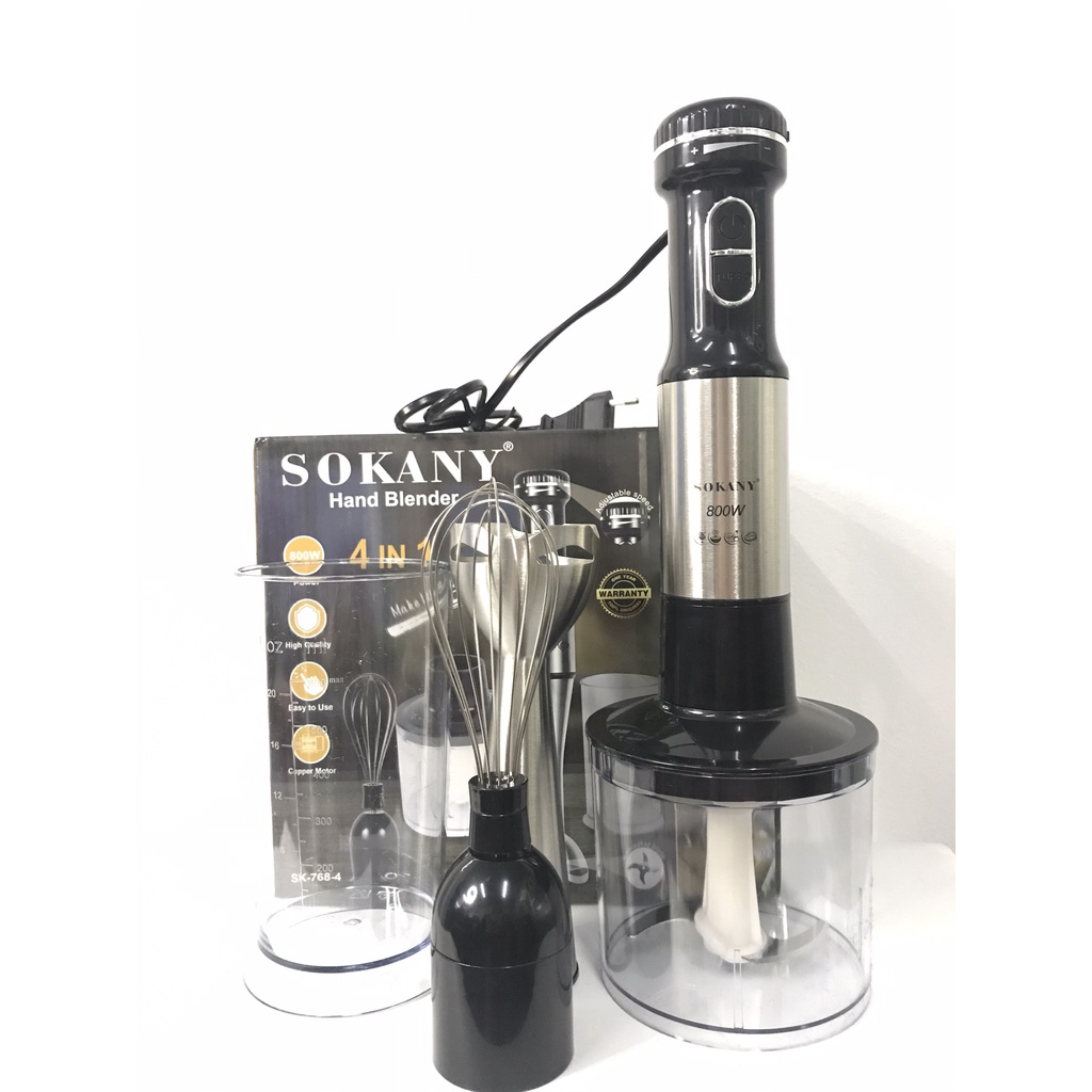 MÁY XAY SOKANY WK-768, Máy Xay Cầm Tay Đa Năng, Xay Cháo, Xay Sinh Tố, XayThực Phẩm... Thao Tác Dễ Dàng, Vệ Sinh Nhanh Chóng, Lưỡi Dao Kép, Xay Cực Mạnh.Bảo HÀNH 3 Tháng.
