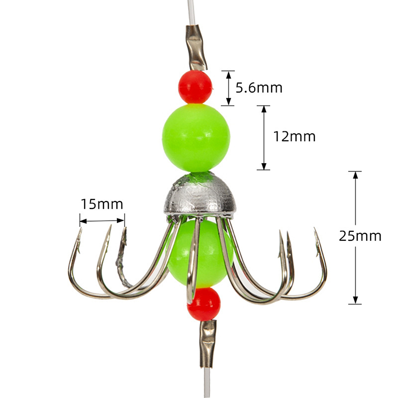 JUXIN Mồi Câu Cá xiên bạch tuộc phát sáng