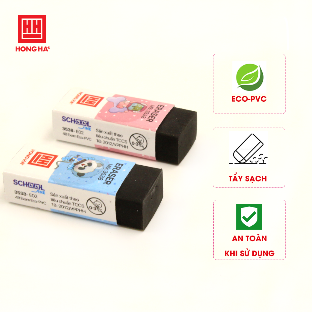 Combo 2 tẩy chì đen hồng hà 4b exam e02 - 3538