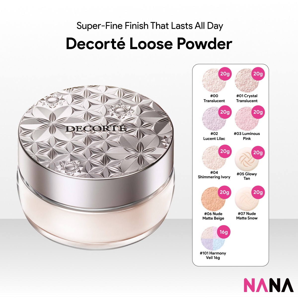 DECORTÉ Loose Powder [#00 Translucent 20g, #01 Crystal Translucent