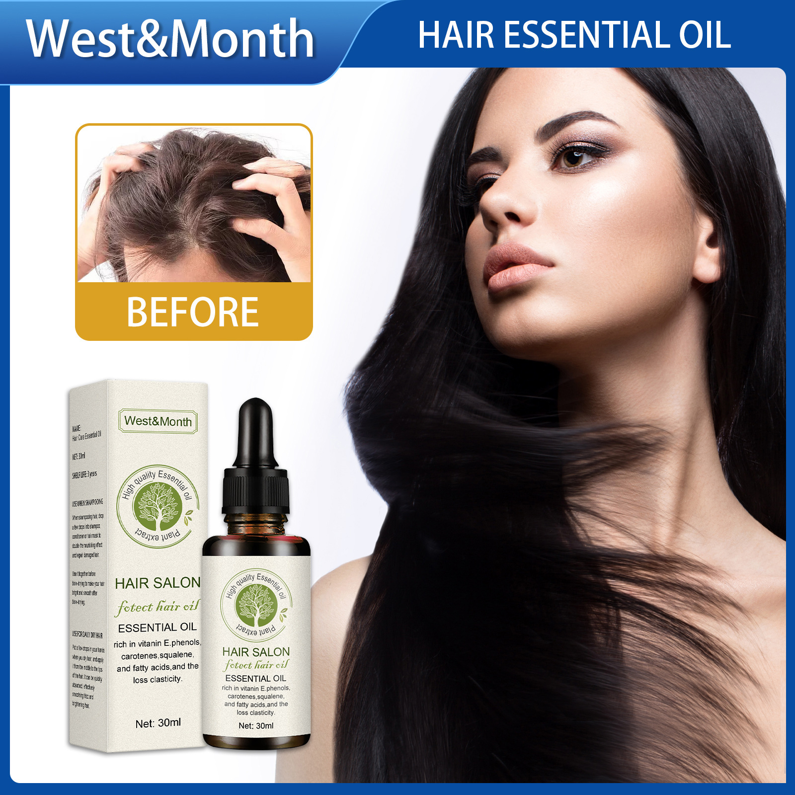 West Month Hair Care Treatment Oil Hair Care Products For Dry Hair Hair ...