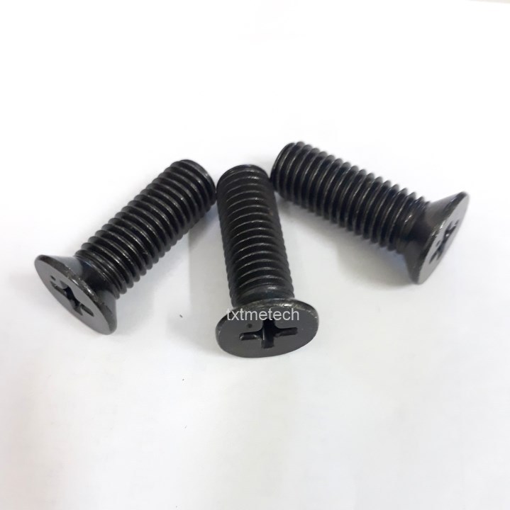 Vít bake đầu bằng thân bulong M8x20 mạ đen (30 con)