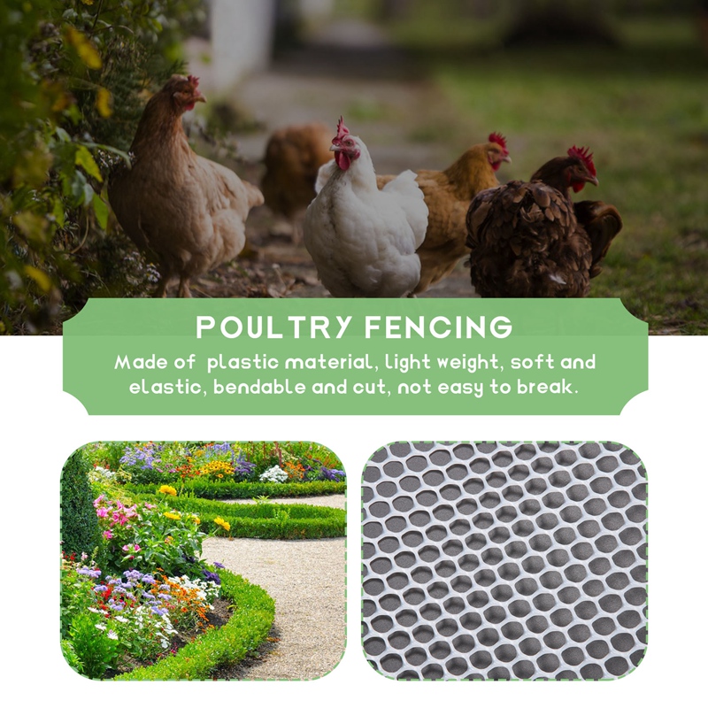 Reusable Plastic Chicken Wire Fence Mesh Lightweight Durable Hexagonal Mesh  Reusable Plastic Chicken Wire Fence Mesh Home Garden Courtyard Reusable  Plastic Lightweight Durable White 40*300cm 