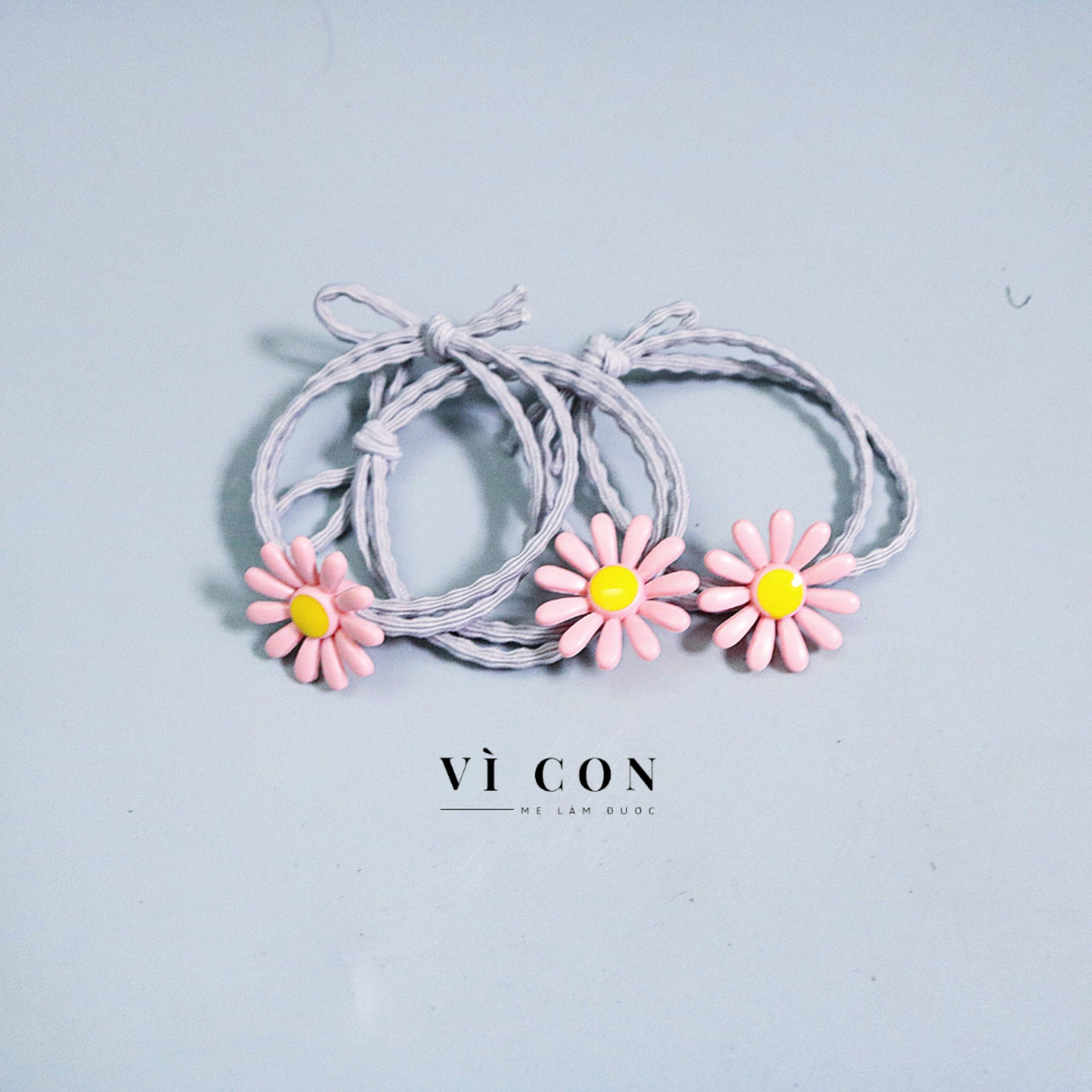 Thun Cột Tóc Hoa Cúc Handmade [COMBO 5 DÂY], Dây Cột Tóc Nữ Hàn Quốc
