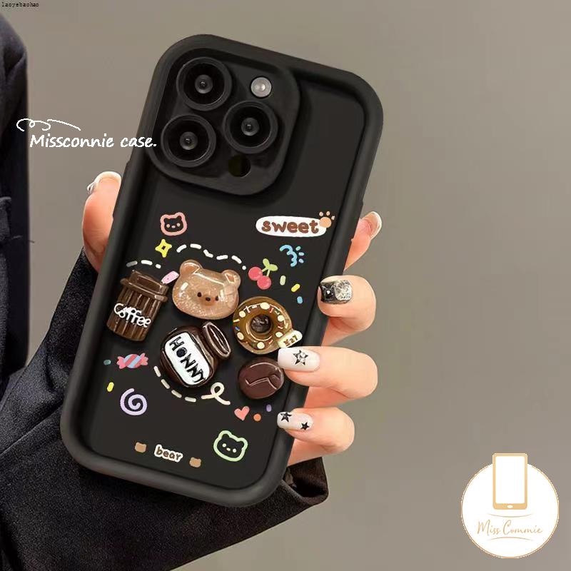 Vivo Y15 Y17 Y16 Y21s cartoon shell teddy bear shaped coffee cup soft shell Y36 Y91C Y20i Y31 Y21 Y15s Y27 Y30 Y22 3D.
