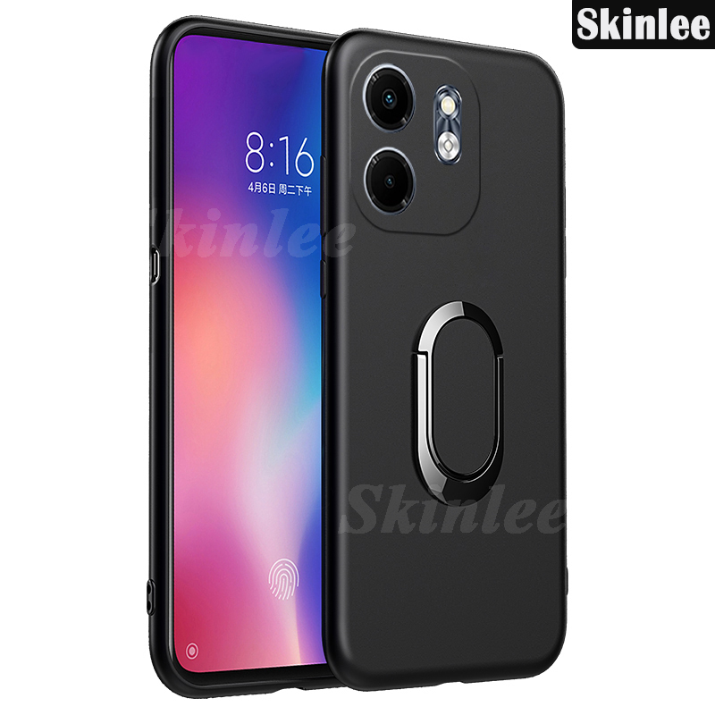 Phone case For infinix Smart 9 Back cover Finger Metal Ring Kickstand Car Holder Matte Soft Silicone Cover For infinix Smart9 Cover cases.