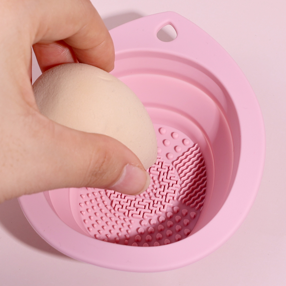 Cọ trang điểm dụng cụ làm sạch giọt nước loại Silicone gấp chậu rửa Cọ đánh phấn mắt rửa đệm mềm