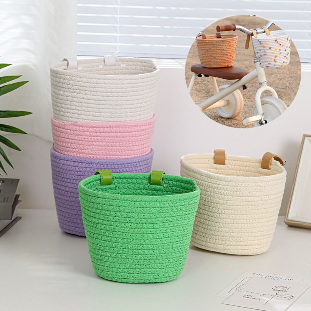 Durable%20Construction%20Adjustable%20Bicycle%20Basket%20Removable%20Design%20Solid%20Color%20Handlebar%20Front%20Basket%20Lightweight%20Colorful%20Dots%20Cycling%20Basket%20Bicycle%20Accessory%20-%20Image%203