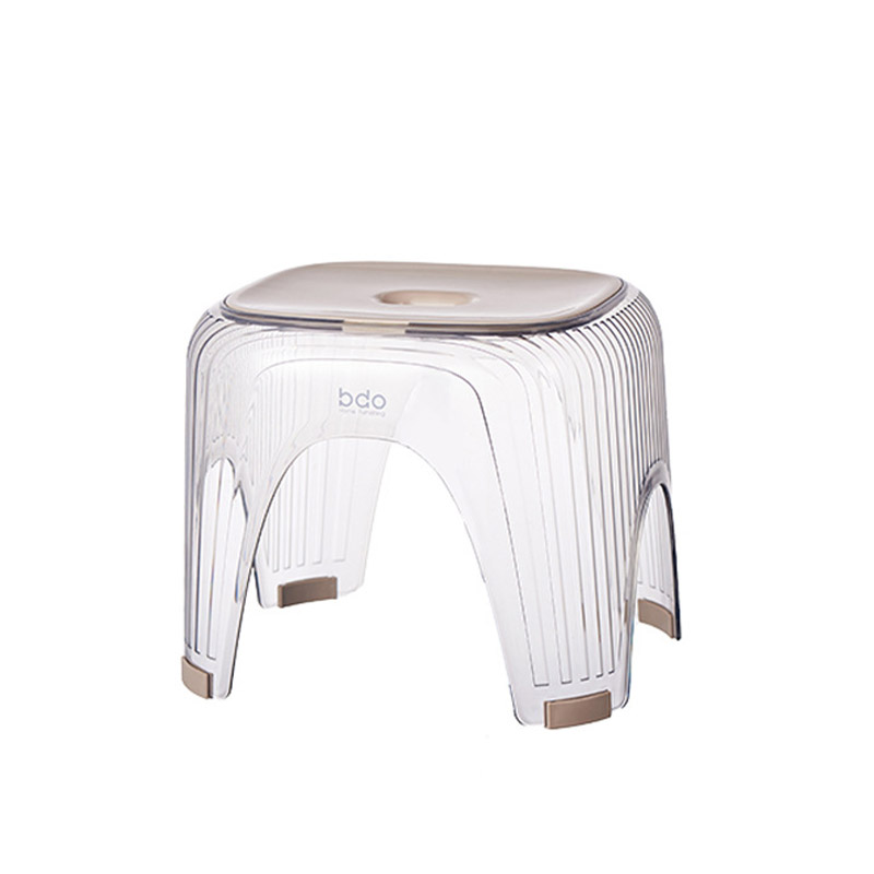 Transparent small stool, household shoe changing stool, children's low stool, home bathroom, bath stool, living room, coffee table, plastic stool