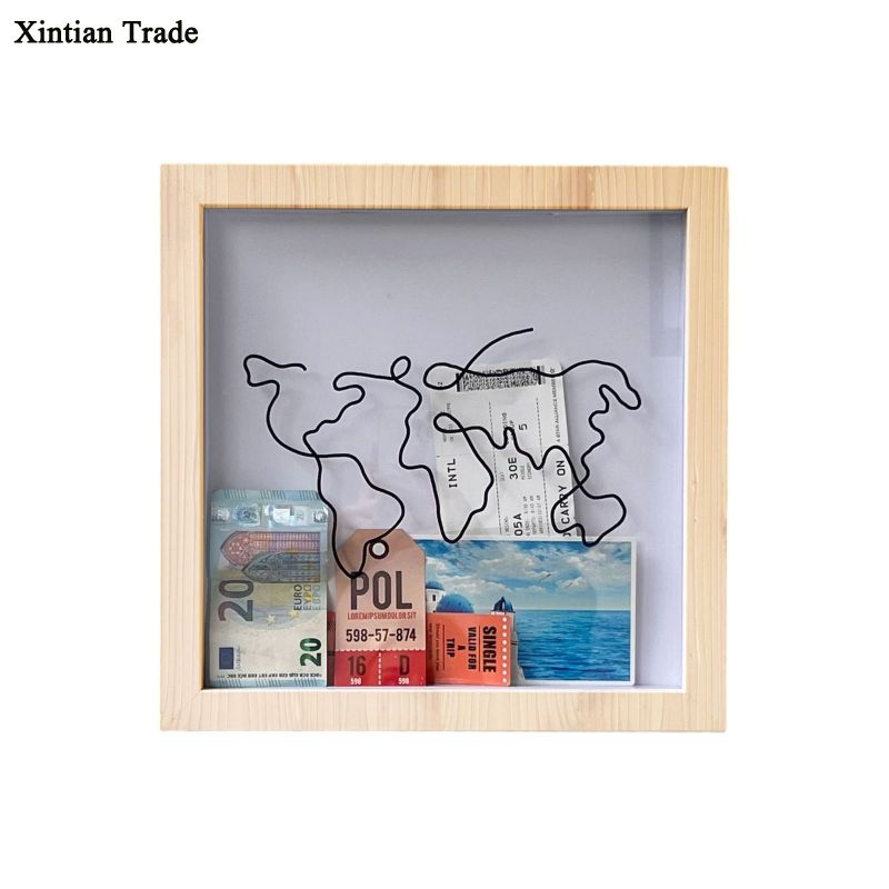 Xintian Ticket Shadow Box With Slot, 7.8-11.4 Inch Memory Boxes For Ticket, Souvenir, Keepsakes Travel Shadow Box, Adventure Archive Box, Adventure Archive Shadow Box