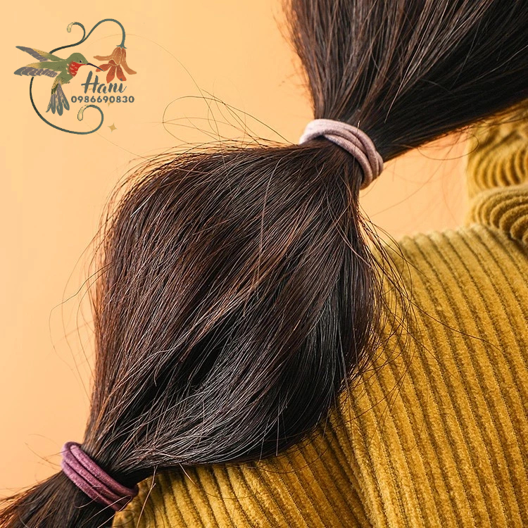 Set 10 dây cột tóc trơn đơn giản không gây rối tóc rụng tóc