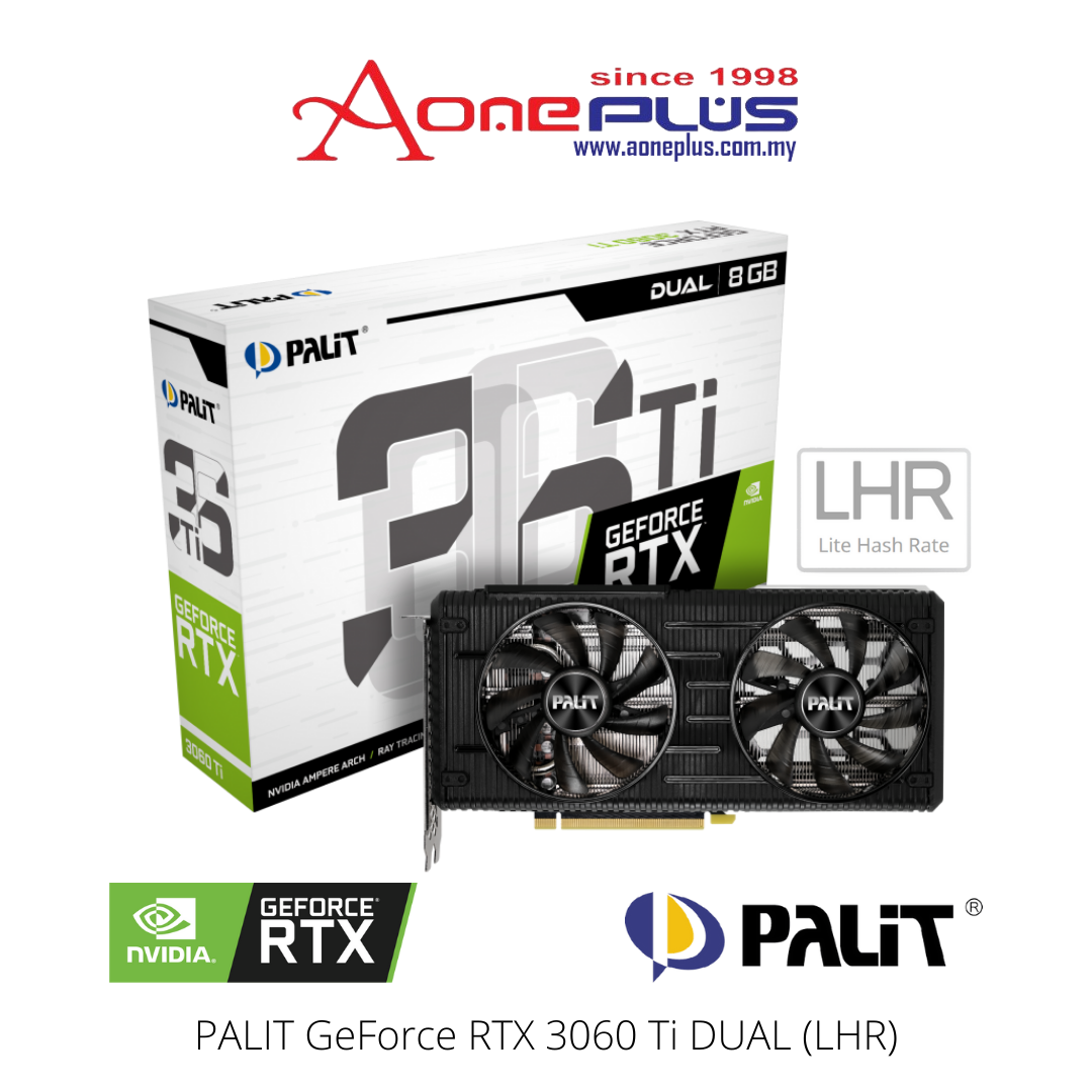 (AONE PLUS SS2) PALIT GeForce RTX 3060 Ti DUAL (LHR) GRAPHIC CARD