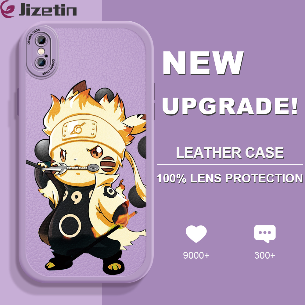 Jizetin Leather Case For iPhone X iPhone XR XS iPhone XS Max Slim Cartoon Cool Leather Back Casing PU Leather Cover Phone Case