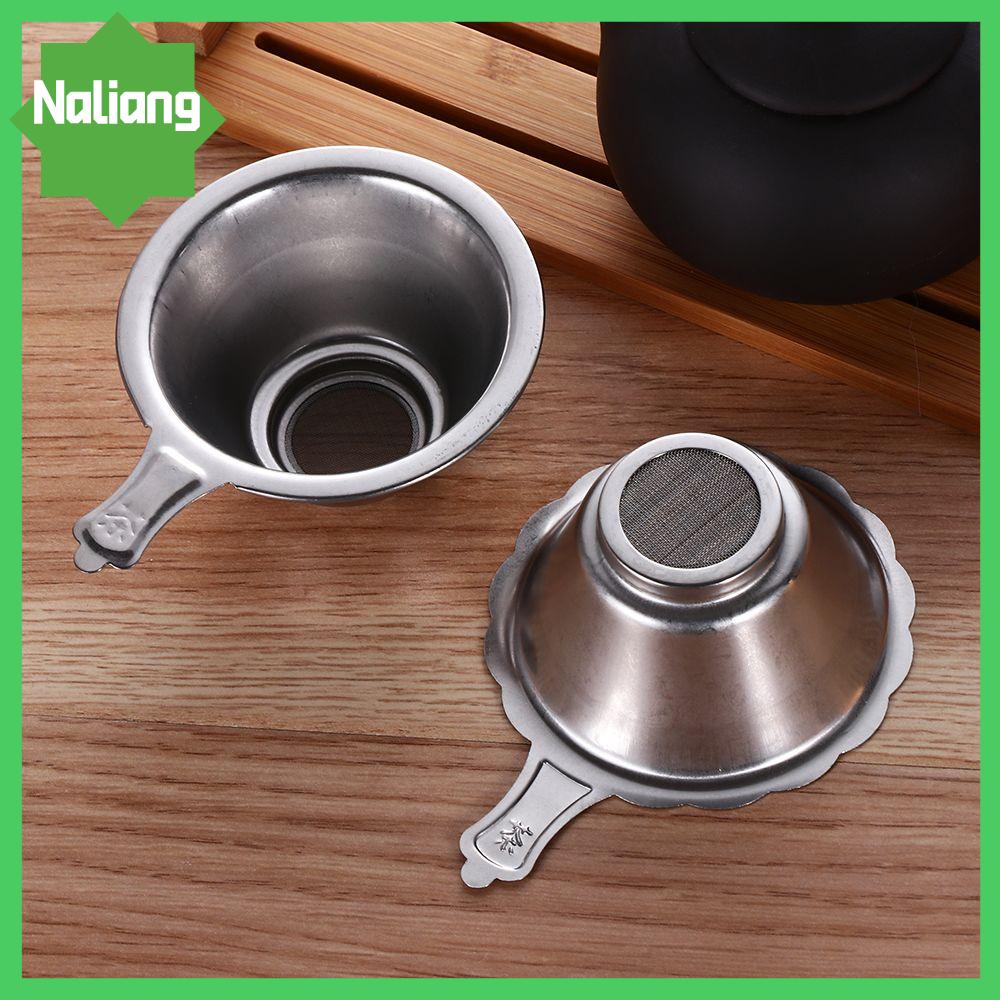 NALIANG Kungfu Funnel Stainless Steel Fine Mesh Leaf Filter Tea Strainer