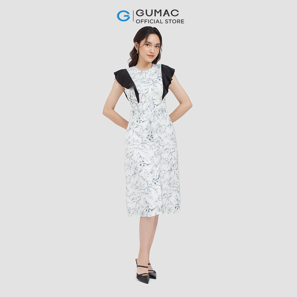 Đầm sơ mi nứ GUMAC DC05087 phối bèo