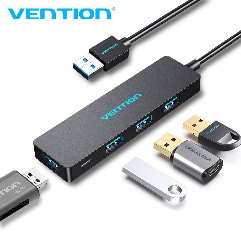 Bộ chia 4 cổng hub usb 3.0 dài 1m tốc độ cao hỗ trợ nguồn micro usb chính hãng vention chlbf