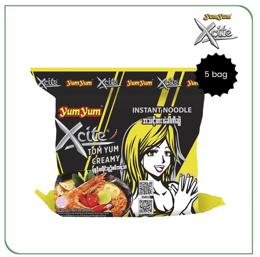 Yum Yum Xcite Instant Noodle Tom Yum Mala Shrimp Chicken Creamy