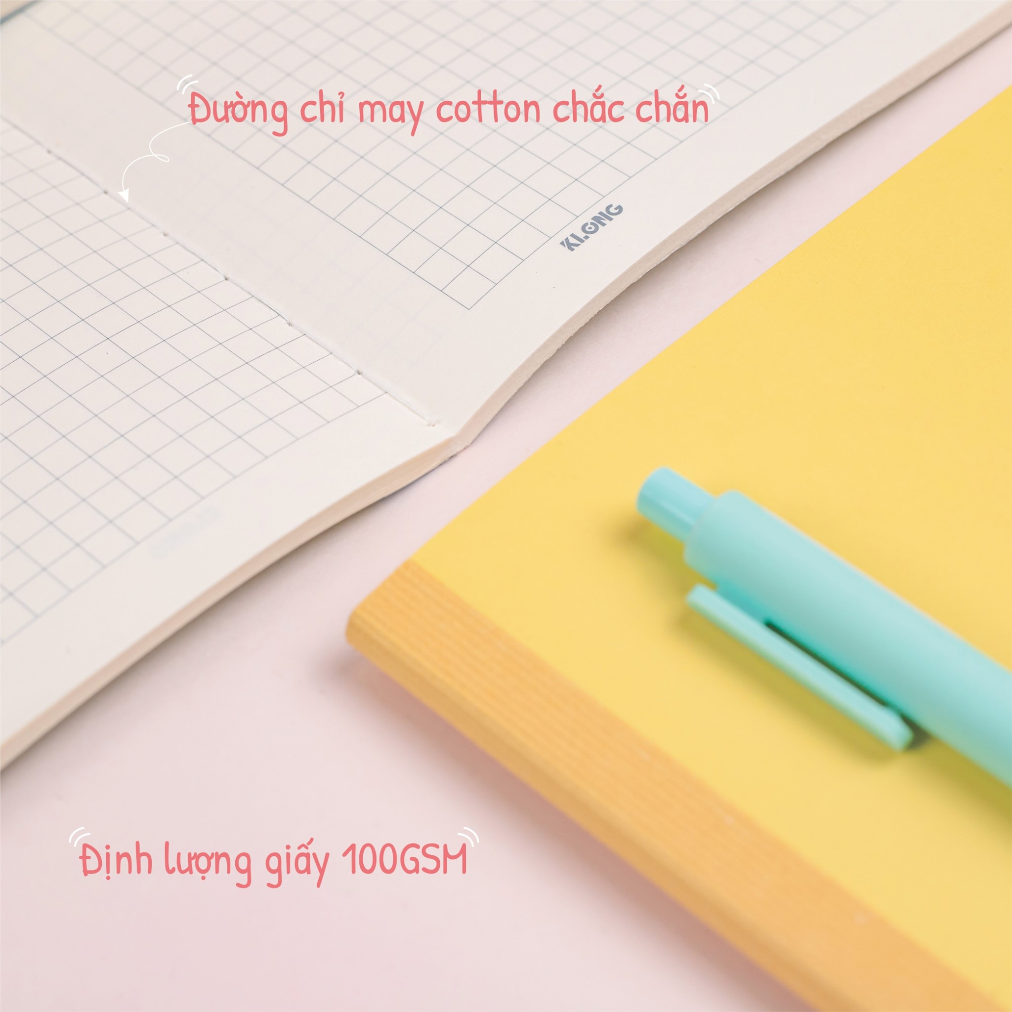 Vở ô vuông KLONG CARO B5 120 trang may dán gáy MS 835