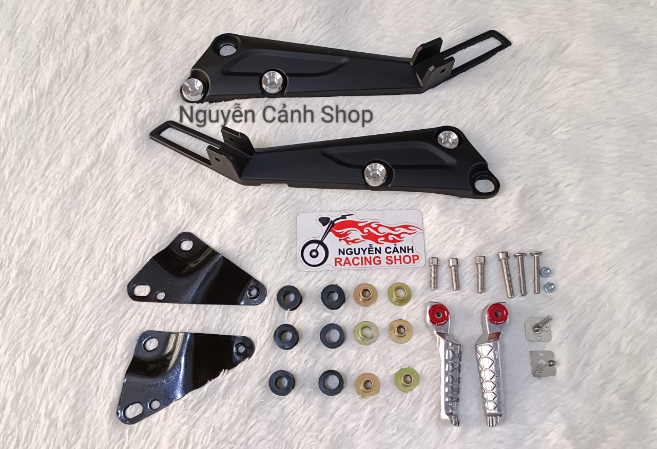 Gác chân wave dài 2004 đen full ốc pát