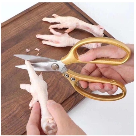 Kéo cắt gà vịt cao cấp Kitchen Scissors Inox 100% - Lưỡi dao sắc bén bền đẹp