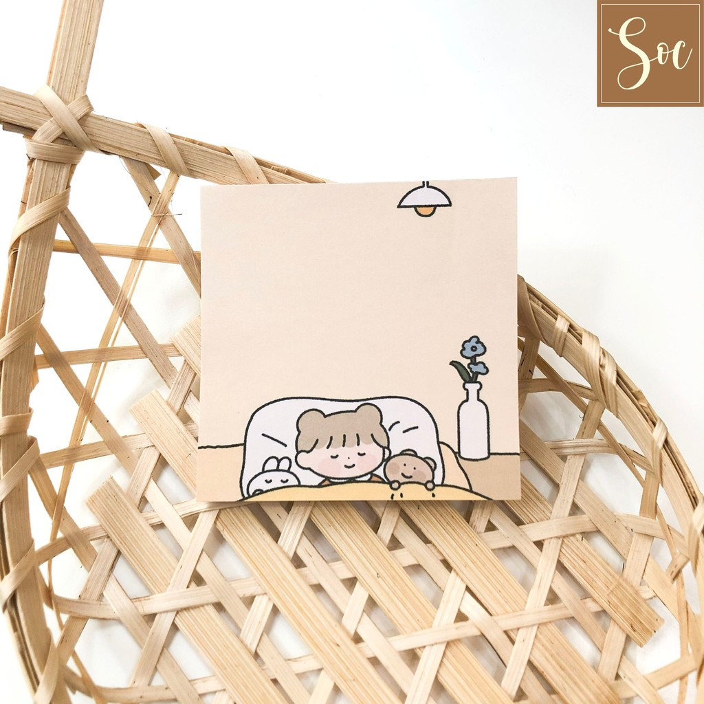 Tập giấy Note ghi chú Cô gái tóc búi