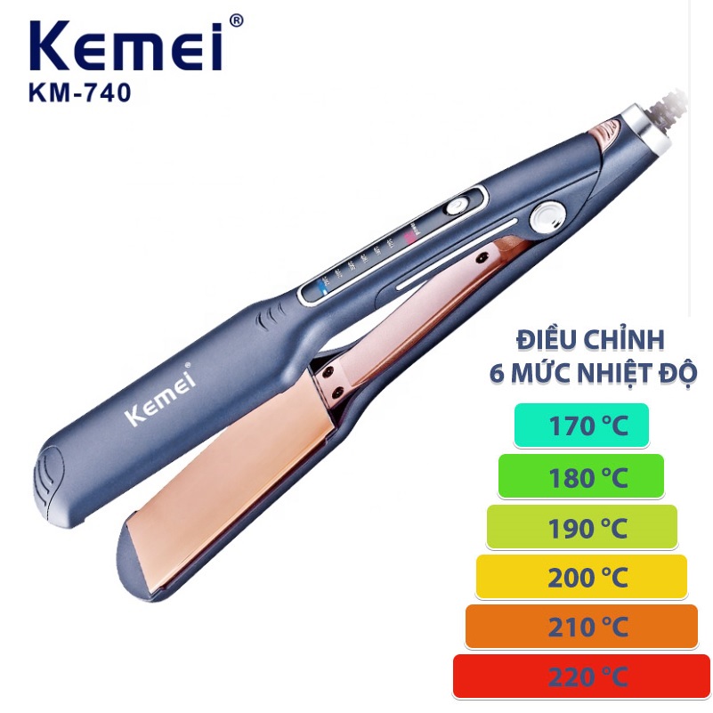 Máy duỗi tóc phù hợp với mọi loại tóc kemei km 740