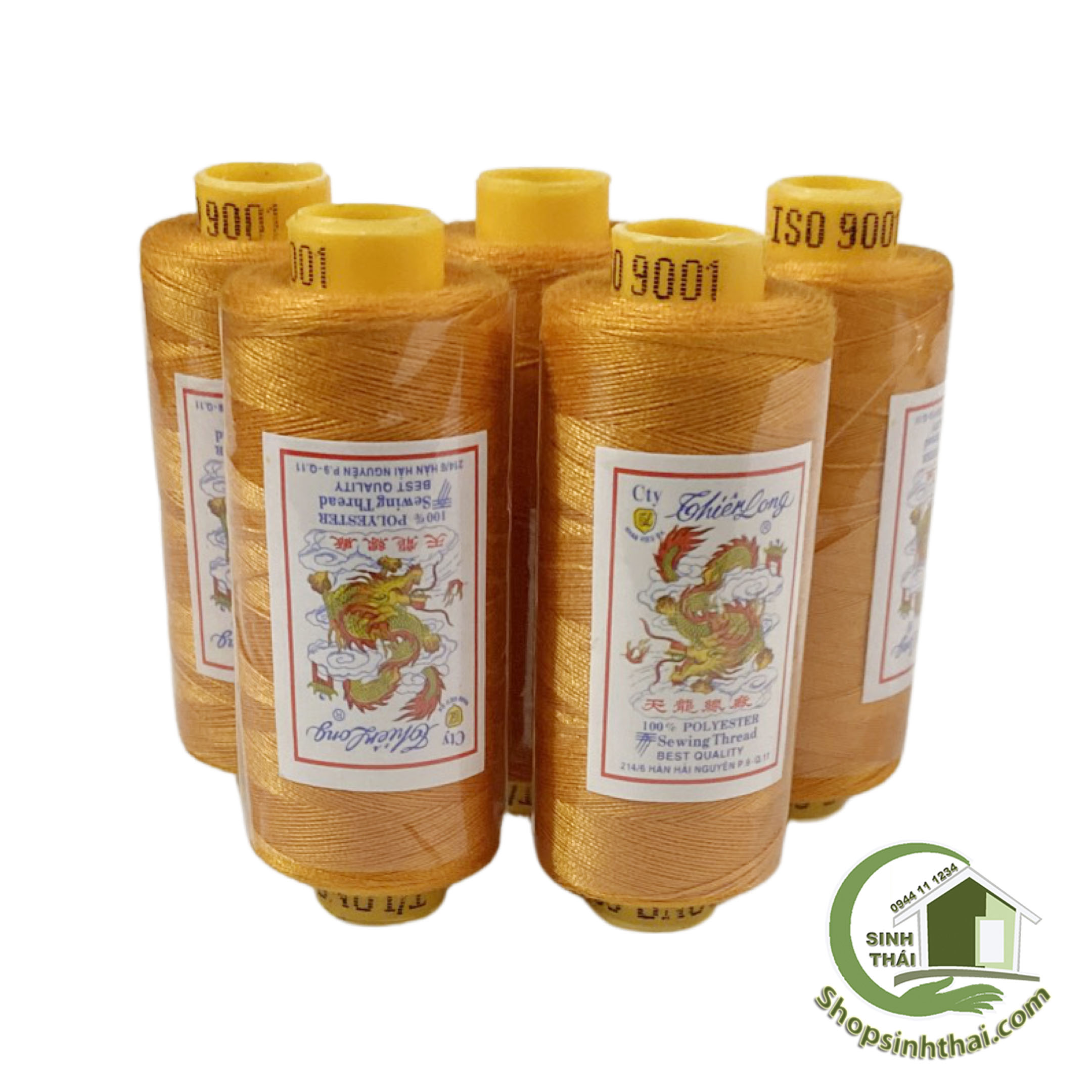 Cuộn chỉ may nhỏ màu vàng cam