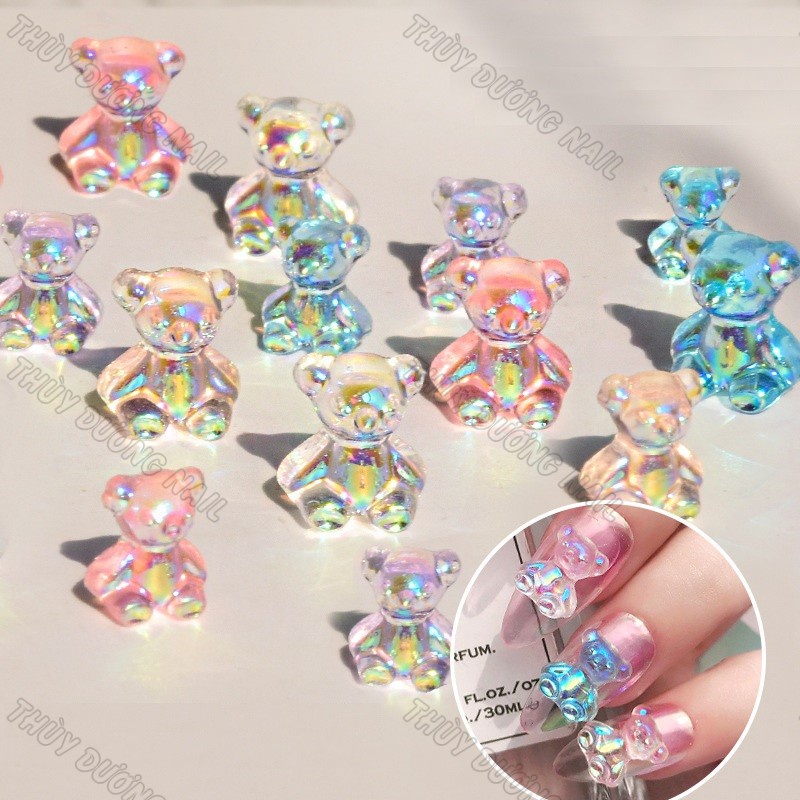 Charm gấu nhựa trang trí móng bán lẻ con - sinailmi