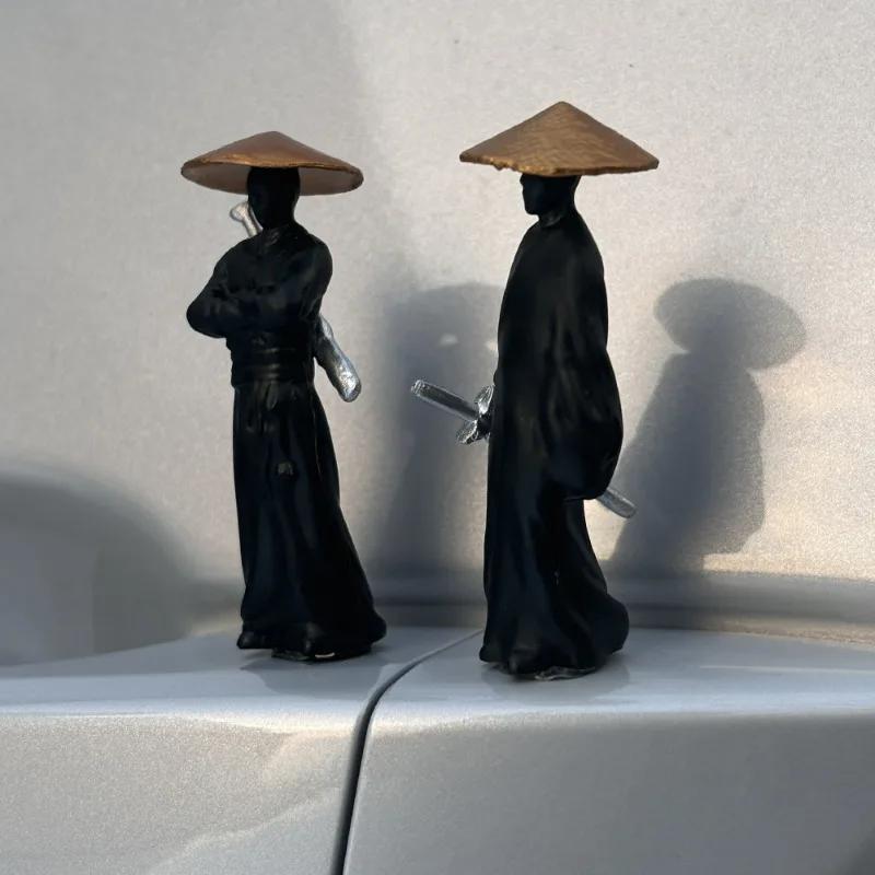 1/4PCS Resin Mini Figures Model Ancient Ninja Samurai Warrior Modeling Car Decoration Ornaments