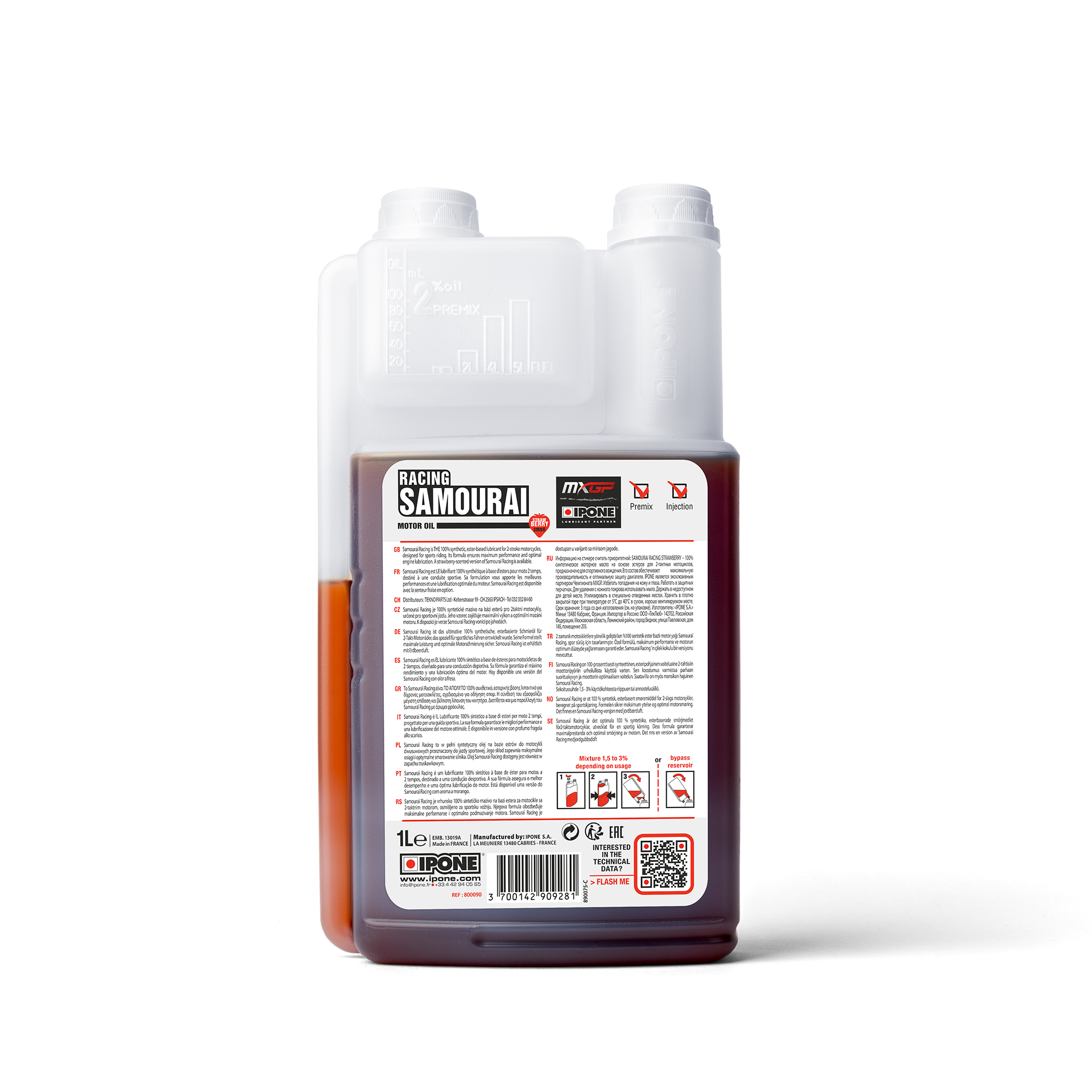 Nhớt Xe Đua 2 thì Ipone Samourai Racing (1L)
