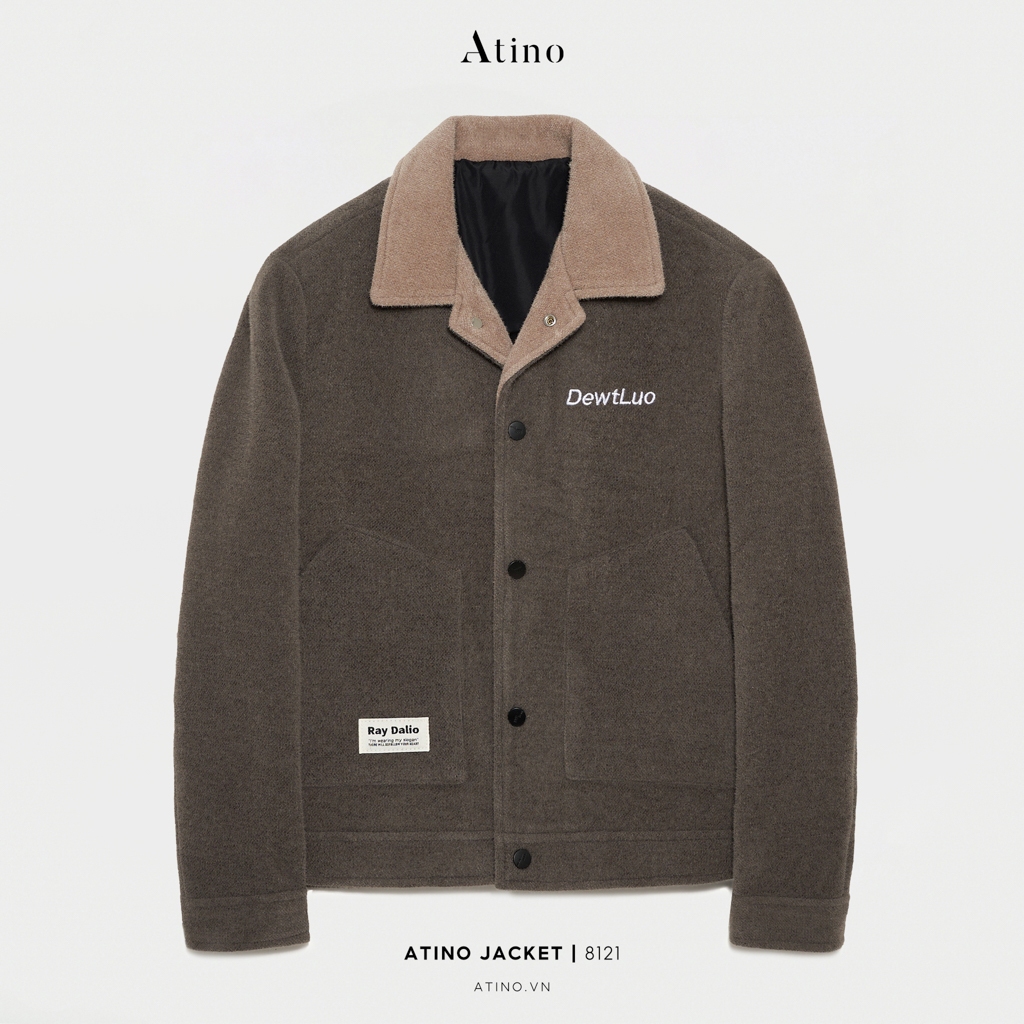 Áo khoác jacket atino nỉ dạ nam 2 lớp lót gió hàn quốc phong cách trẻ trung chuẩn form ad2.8121