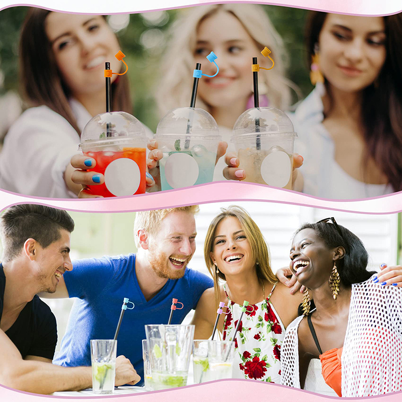 miankeji 4PCS Silicone Straw Tip Caps Reusable Dust-Proof Straws Covers Drinking Straw Tip Covers Straw Toppers Drinking Tool 8MM Mini