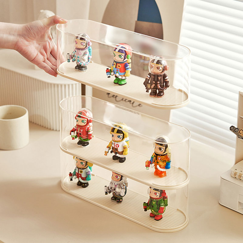 HANGDIAN【Miễn phí vận chuyển】Để bàn trong suốt Bong Bóng Mart Handmade kệ trưng bày đồ chơi búp bê Kệ chống bụi Stackable Hộp đồ chơi sưu tập Lưu Trữ Hộp