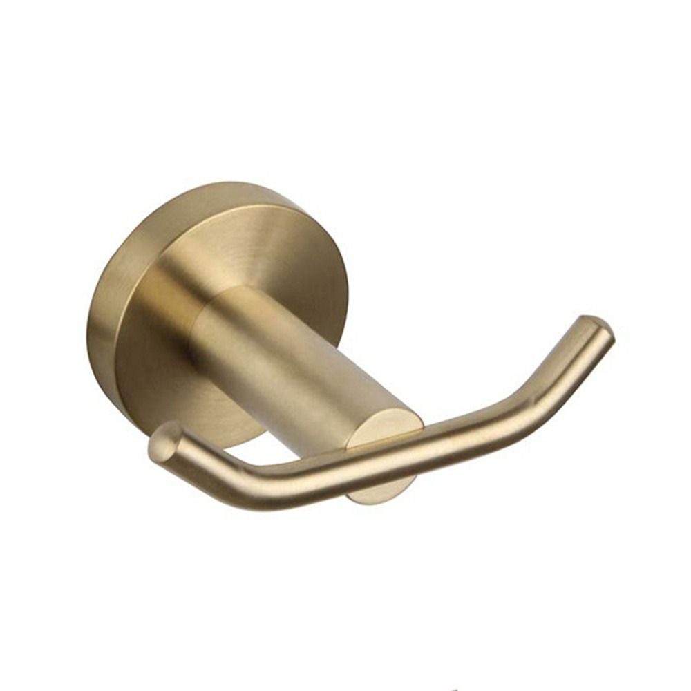 AITPER Brushed Gold Towel Hooks 304 Stainless Steel Hand Towel Holder Rustproof Double Robe Towel Hook Bathroom