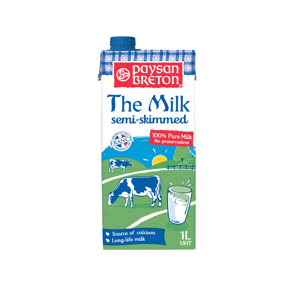 Sữa Tiệt Trùng Tách Béo Một Phần Paysan Breton 1L