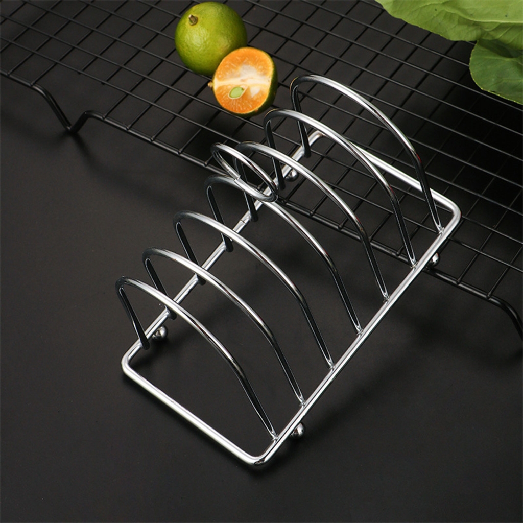 Toast Bread Rack Stainless Steel Bread Holder 6 Slices Bread Display Stand