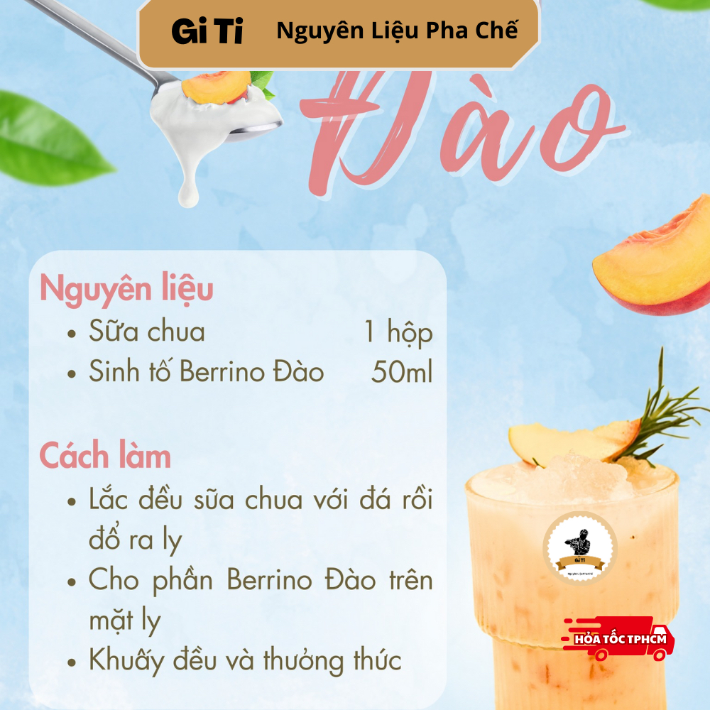 Sinh Tố Berrino Đào 1L
