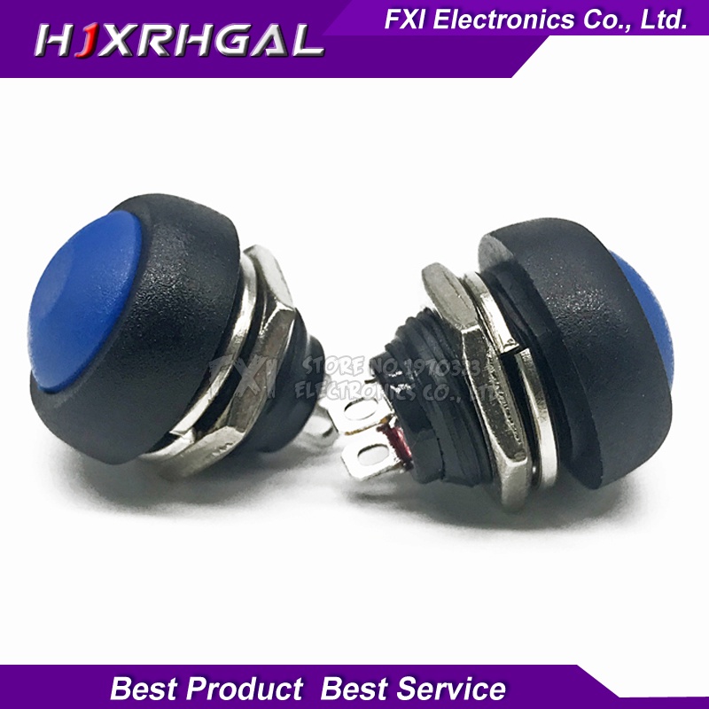 2PCS Blue 12mm Waterproof Momentary push button for switch IGmopnrq PBS-33B integrated circuit