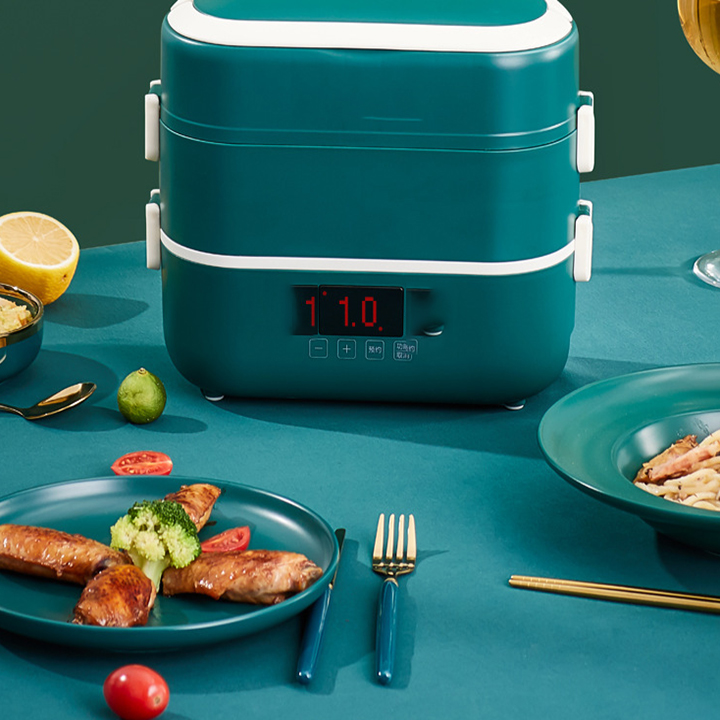 Hộp ủ cơm cắm điện 4 bát gốm sứ HẸN GIỜ CẮM CƠM, hộp nấu cơm ăn trưa văn phòng life element, cặp lồng, hộp cơm trưa văn phòng, hộp đựng cơm trưa xách ta