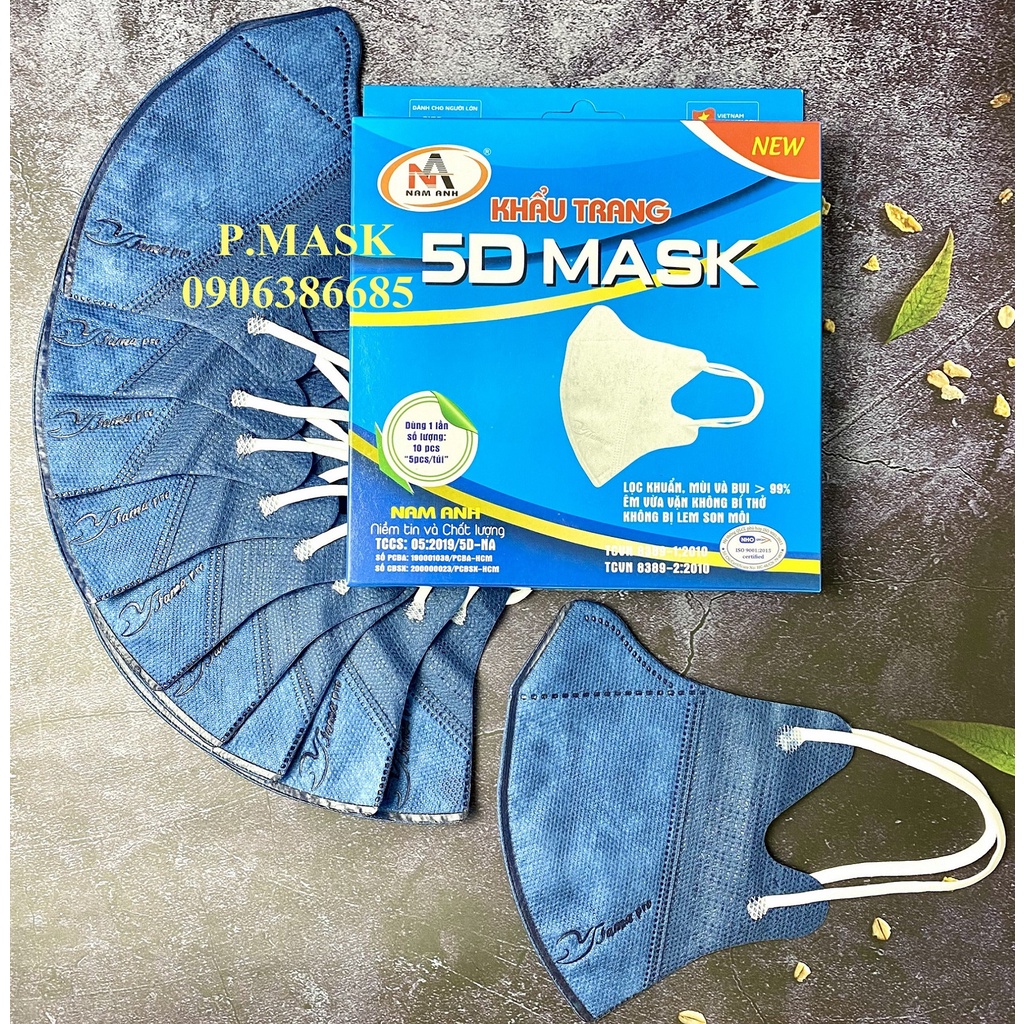 Combo 5 hộp khẩu trang 5d famapro 3 lớp kháng khuẩn - khẩu trang 5d nam anh famapro kháng khuẩn 5 hộp