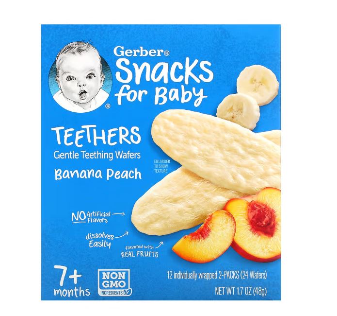 Gerber, Snacks for Baby, Teethers, Gentle Teething Wafers, 7+ Months