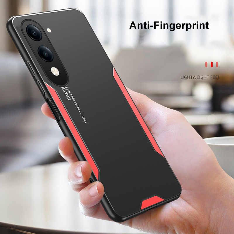 Phone case Vivo Y19S GT Y29S Y29T Aluminum Metal Matte Cover Soft Silicone Frame Camera Protection Cover For Back Cover Vivo Y29T Y29S Y19S GT Case.