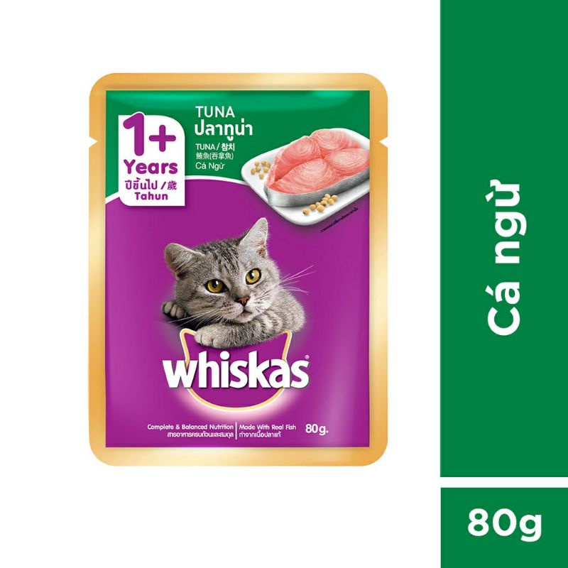 Pate Whiskas 80G - Thức Ăn Cho Mèo (24 Gói Mix Mùi)