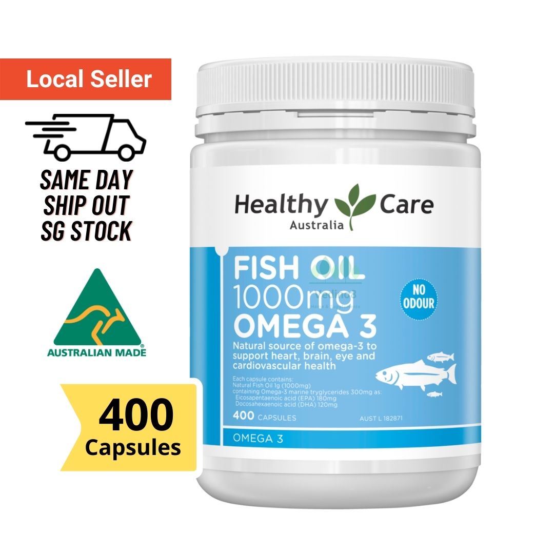 Healthy Care Fish Oil 1000mg 200/400 Capsules Omega 3 No Odour - Made in  Australia 100% Authentic - EPA DHA For Joint Brain Eye Cardiovascular  System Health | Lazada Singapore