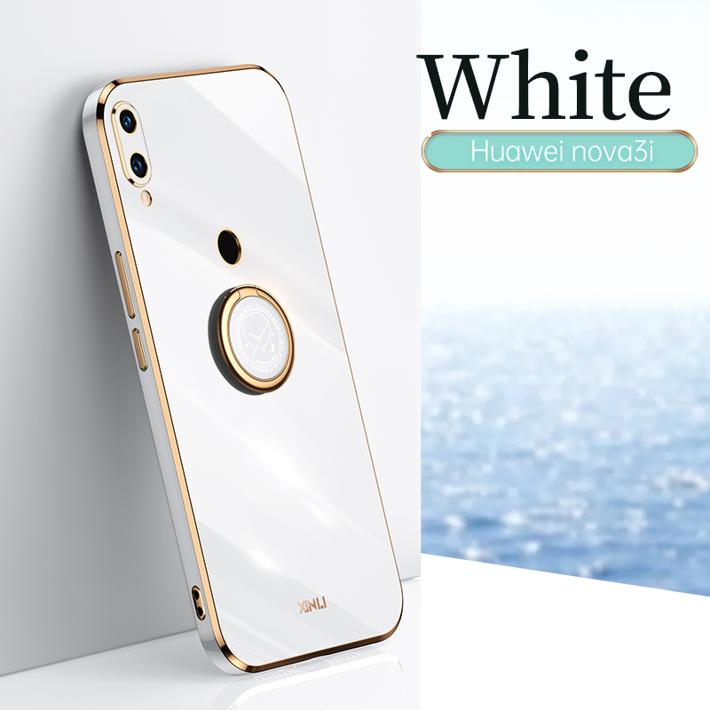 COD Plating Silicone Phone FOR Huawei Nova 3I Case Huawei Nova3I Deluxe Fall Protection with Metal Ring Holder