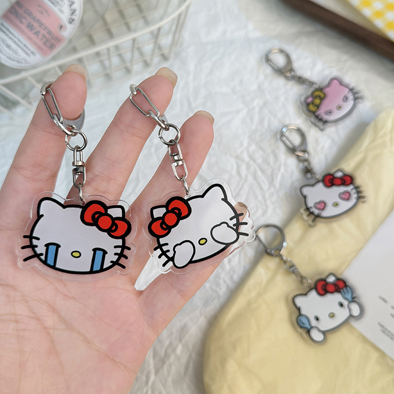 Hello Kitty Acrylic Keychain Bag Charms Sanrio Anime Figures Key Chain Pendant Cartoon Cosplay Chains Keyring Accessories Gifts LUKE. 
