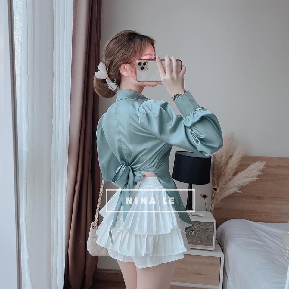 Áo kiểu sơmi chất satin siêu đẹp