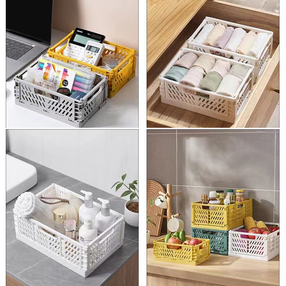 Reliable Collapsible Foldable Storage Crate Stackable Storage Baskets S ...