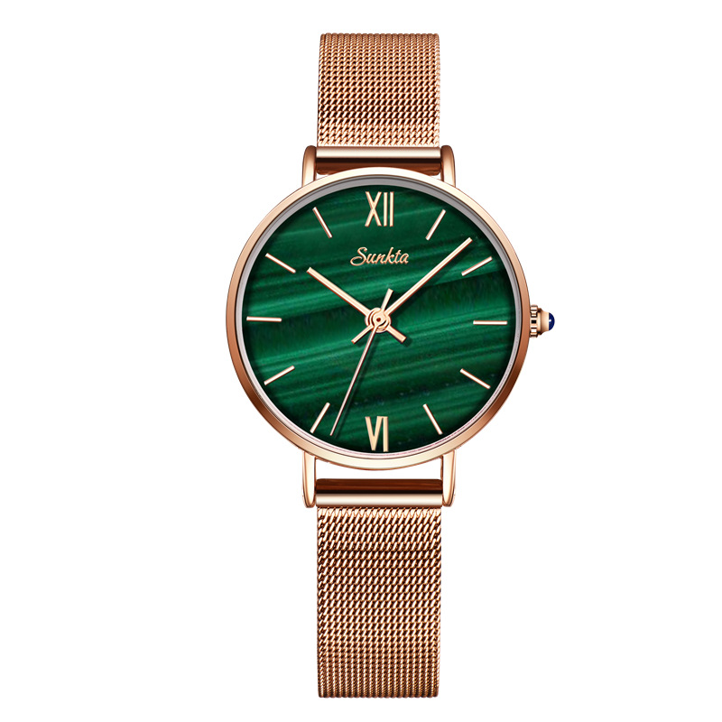 SUNKTA%206691%20Women's%20Quartz%20Watch%20Simple%20Gradient%20Small%20Green%20Watch%20Milan%20Mesh%20Belt%20Watch%20Belt%20Watch%20-%20Image%203